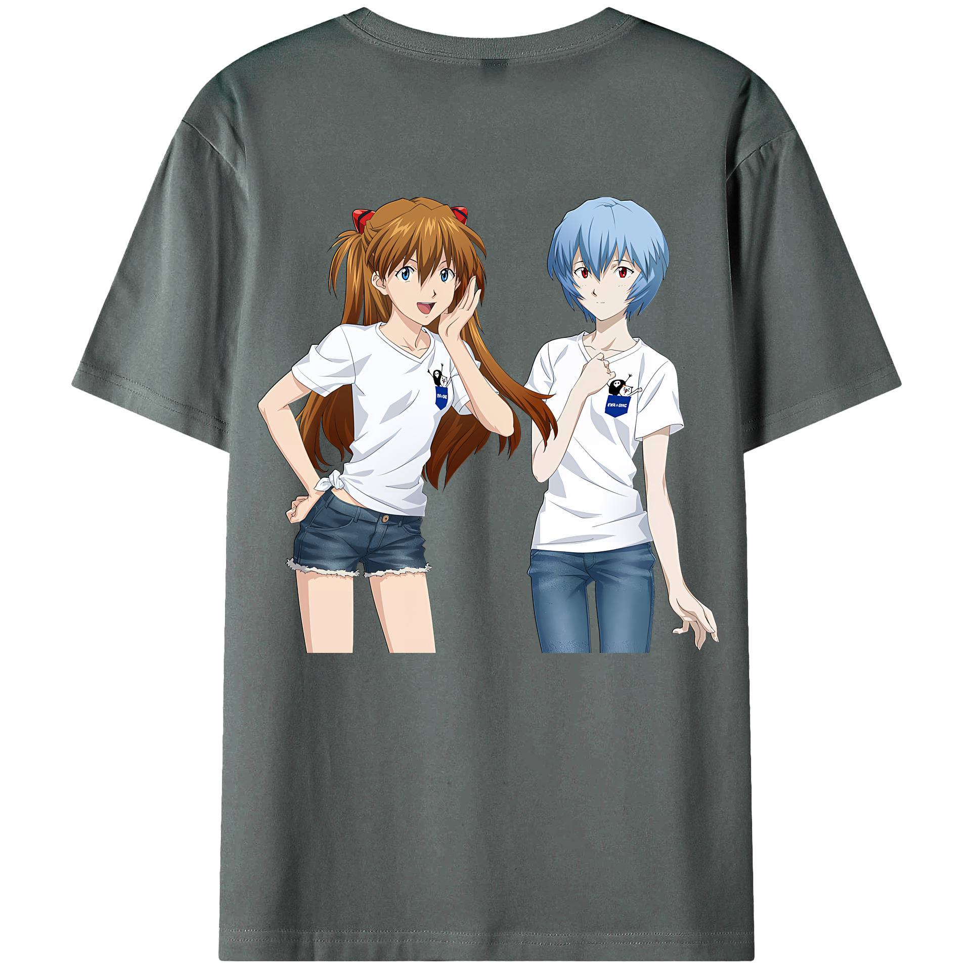 （画像用） EVA 新世紀エヴァンゲリオン 綿100％ メンズ半袖Tシャツ（バックプリント） 通気性